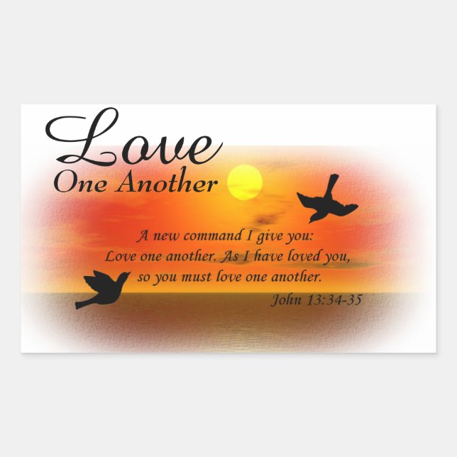 John 13:34-35 Liebe einander Aufkleber (Vorderseite)