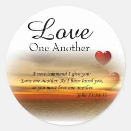 John 13:34-35 Liebe einander Aufkleber