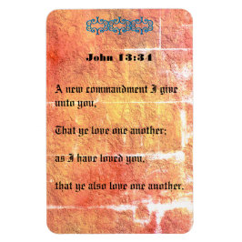John 13:34 Bronze Red Texture Liebe einander Magnet