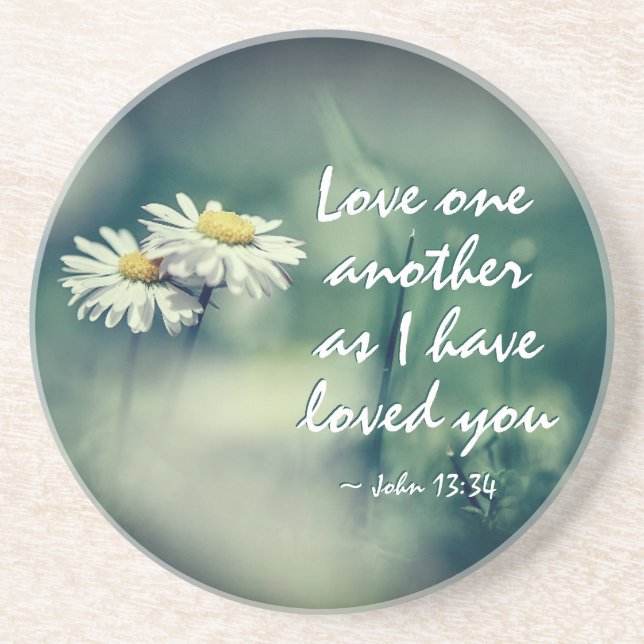 John 13:34 Liebe einander, wie ich dich geliebt ha Getränkeuntersetzer (Vorne)