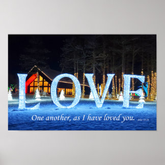 John 13:34, Liebe in Lights Poster