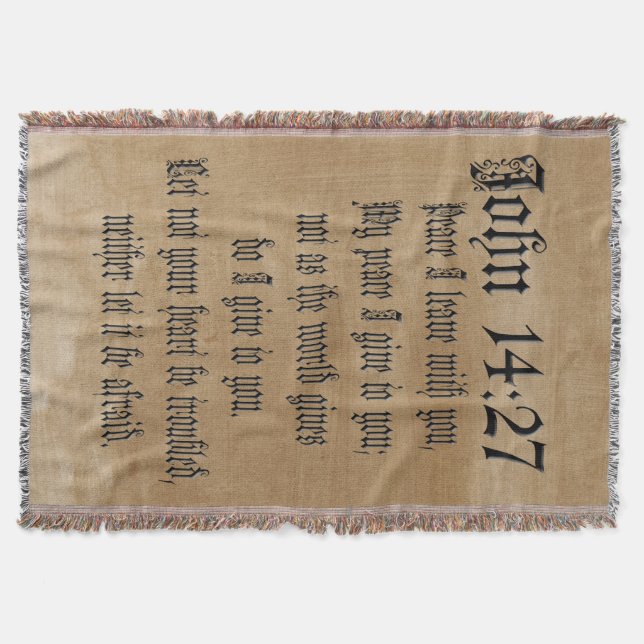 John-14:27   Bibel-Vers-kundenspezifisches Decke (Vorderseite)