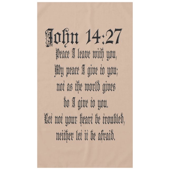 John-14:27   Bibel-Vers-kundenspezifisches Tischdecke (Vorderseite)