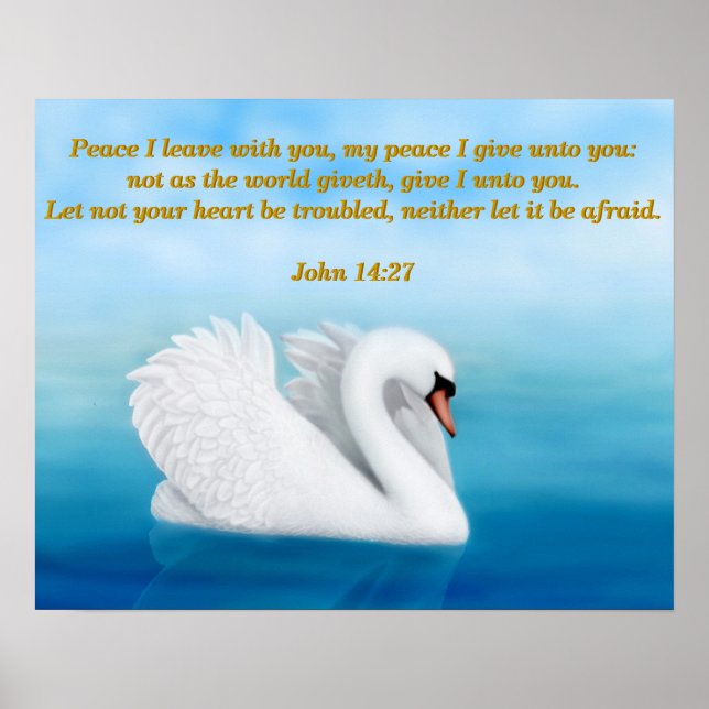 John 14:27 Peace Swan Bible Verse Print Poster (Vorne)