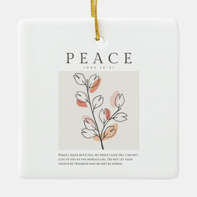 John 14:27 Peace verließ ich mit dir Keramikornament (Vorderseite)