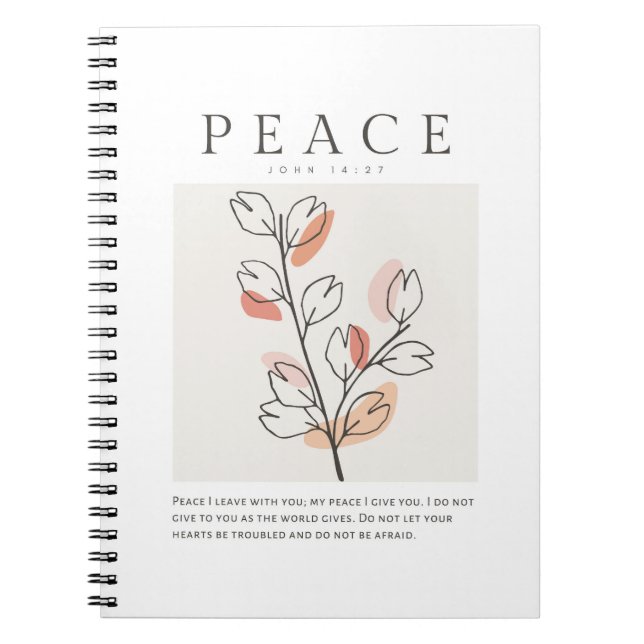 John 14:27 Peace verließ ich mit dir Notizblock (Vorderseite)