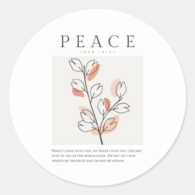 John 14:27 Peace verließ ich mit dir Runder Aufkleber (Vorderseite)