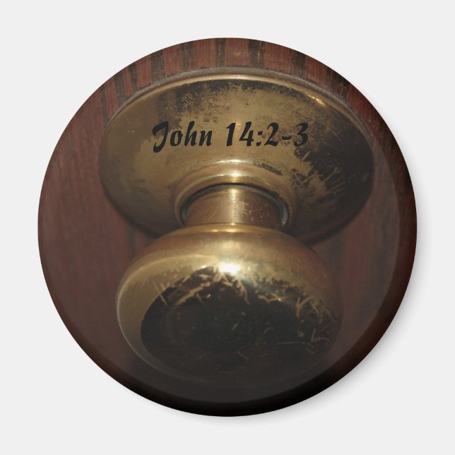 John 14:2-3 Türknauf Magnet (Vorne)