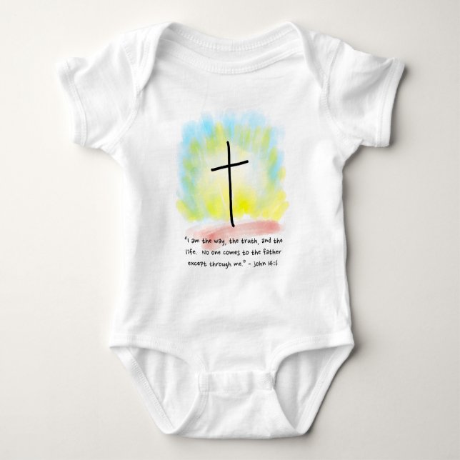 JOHN 14:6 Baby Jersey Bodysuit Baby Strampler (Vorderseite)