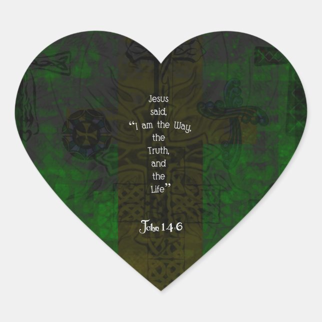 John 14:6 Bible Verse Inspiration Path Zitat Herz-Aufkleber (Vorderseite)