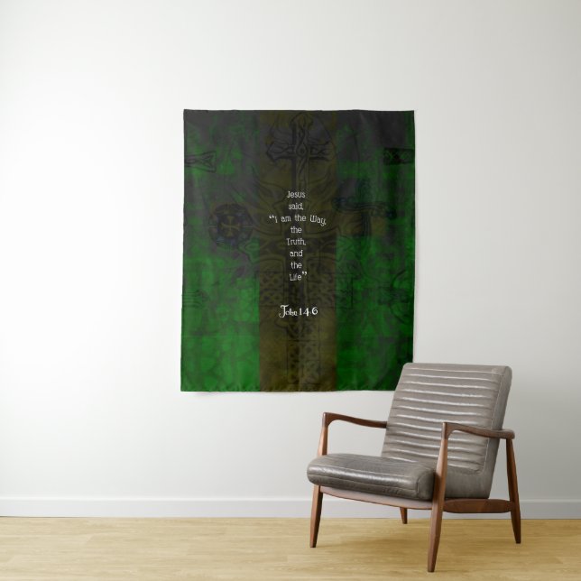 John 14:6 Bible Verse Inspiration Path Zitat Wandteppich (Beispiel)