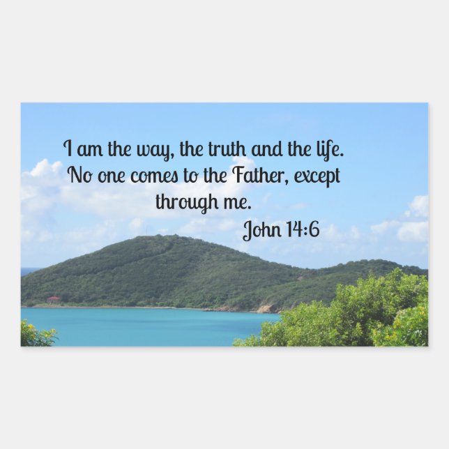 John 14:6 Ich bin der Weg Rechteckiger Aufkleber (Vorderseite)