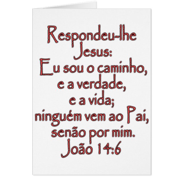 John 14:6 Portugais (Devant)