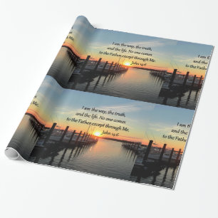JOHN 14:6 SUNSET FOTO DESIGN GESCHENKPAPIER