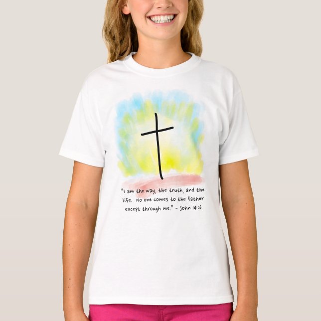 JOHN 14:6 T - Shirt von Mädchen (Vorderseite)