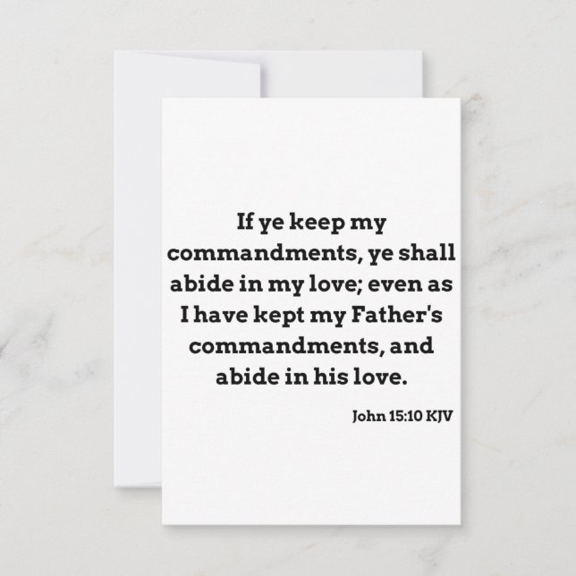 John 15:10 KJV Bible Verse Flat Greeting Card Karte (Vorderseite)