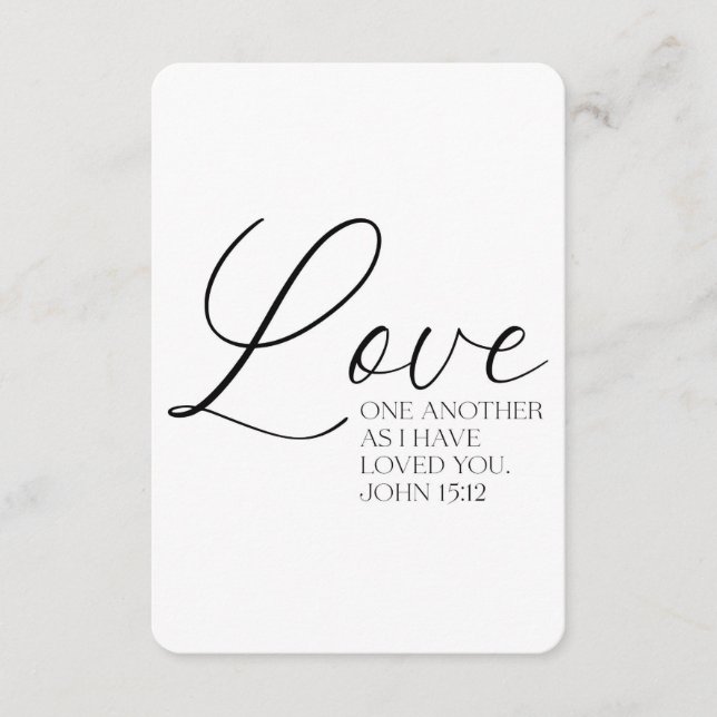 John 15:12 Carte mémoire de l'écriture (Devant)