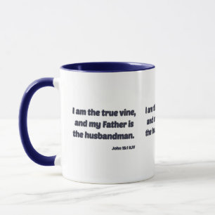 John 15:1 KJV Bible Verse Zwei-Tone Tasse