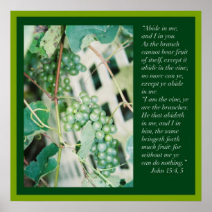 John 15: 4, 5 Schrift Poster