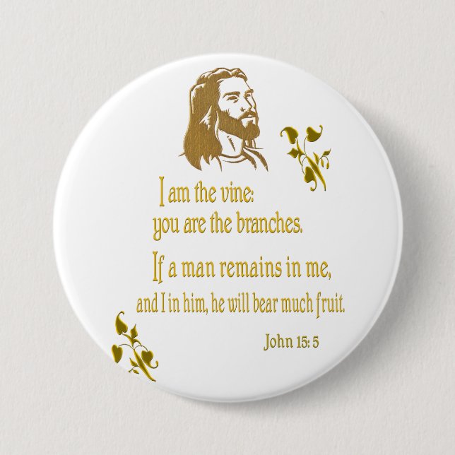 John 15:5 Geschenke Button (Vorderseite)