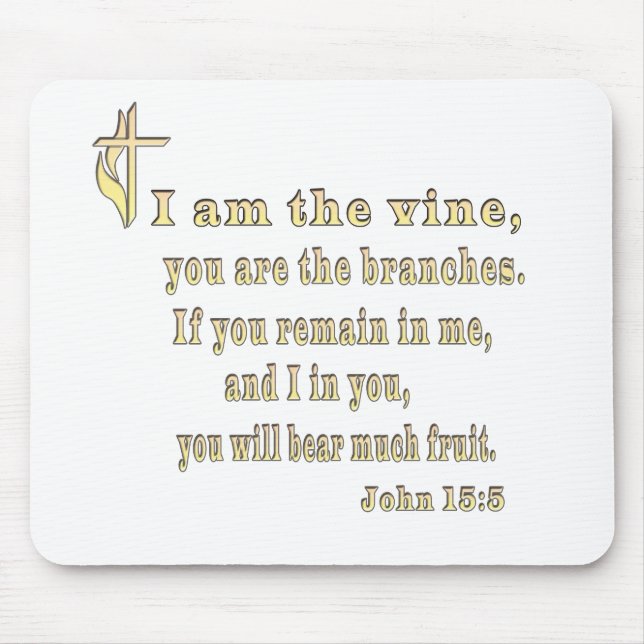 John 15:5 Kleidung und mehr Mousepad (Vorne)