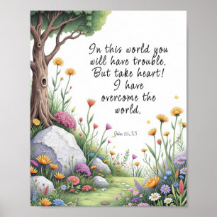 John 16:33 Bible Verse Image Poster
