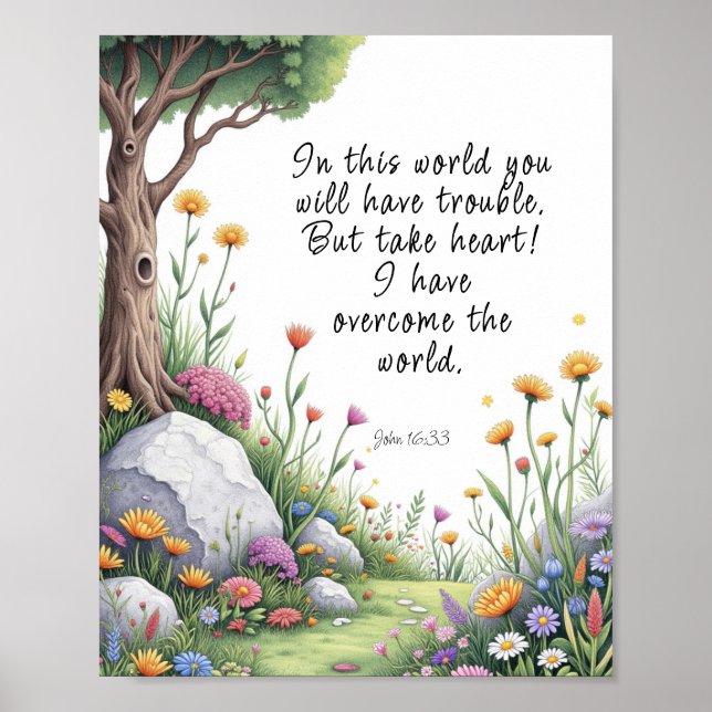 John 16:33 Bible Verse Image Poster (Vorne)
