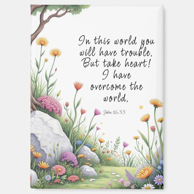 John 16:33 Bible Verse Image Poster Magnet (Vorderseite)