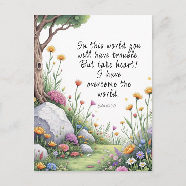 John 16:33 Bible Verse Image Poster Postkarte (Vorderseite)
