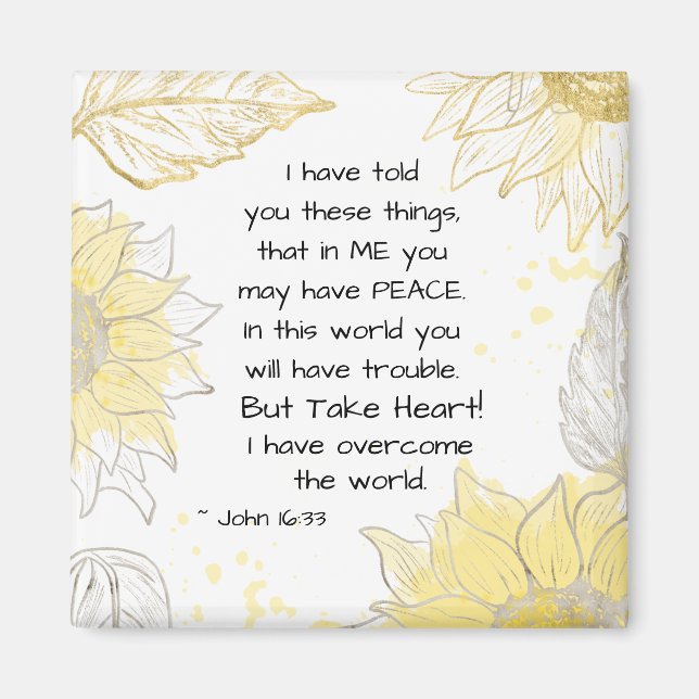 John 16:33 Herz! Ich habe die Welt überwunden Magnet (Vorne)