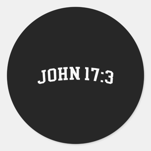 John 17 3  runder aufkleber (Vorderseite)