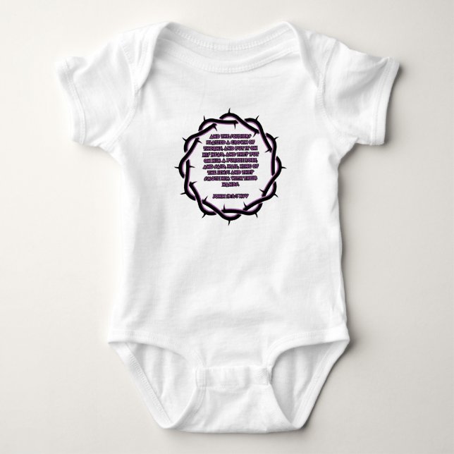 John 19:2-3 KJV Bible Verse Scripture Unisex Baby Strampler (Vorderseite)