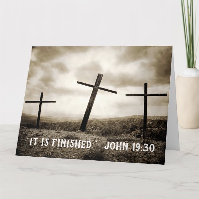 JOHN 19:30 Jumbo-Faltkarte Karte (Vorderseite)