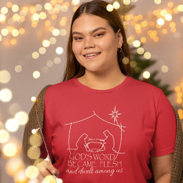 John 1:14 Christliche Krippe Weihnachten T-Shirt