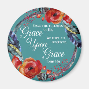 John 1:16 Grace On Grace Scripture Magnet