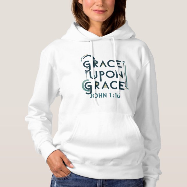 John 1:16 Grace Upon Grace Modernes Minimalistisch Hoodie (Vorderseite)