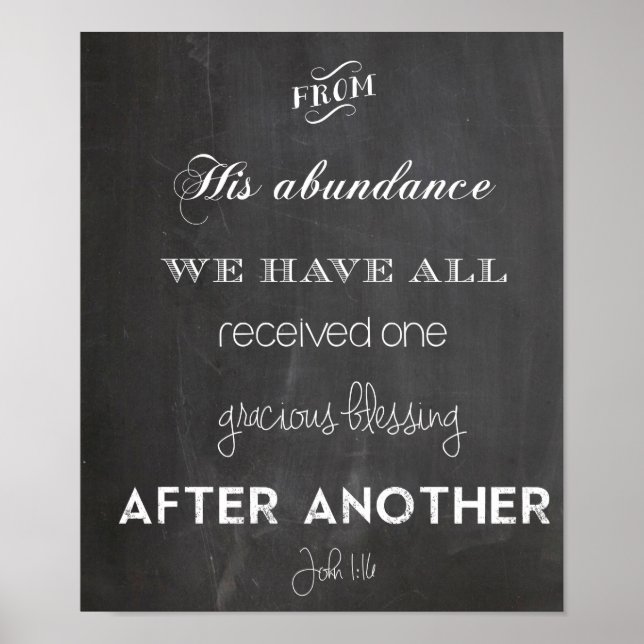 John 1:16 Segen Poster Hochzeit Erntedank (Vorne)