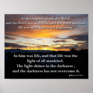 John 1:1-2, 4-5. Das Wort Poster