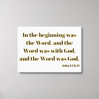 John 1:1 Bibelschrift KJV Leinwand Mauer Kunst