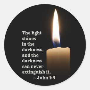 John 1:5 Das Licht leuchtet in der Finsternis Runder Aufkleber