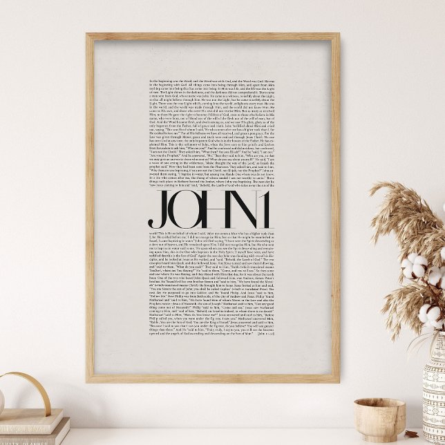 John 1, Bible Verse, Modern Bible, Scripture Wall  Poster (Von Creator hochgeladen)