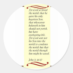 John-3:16 - 17stickers runder aufkleber