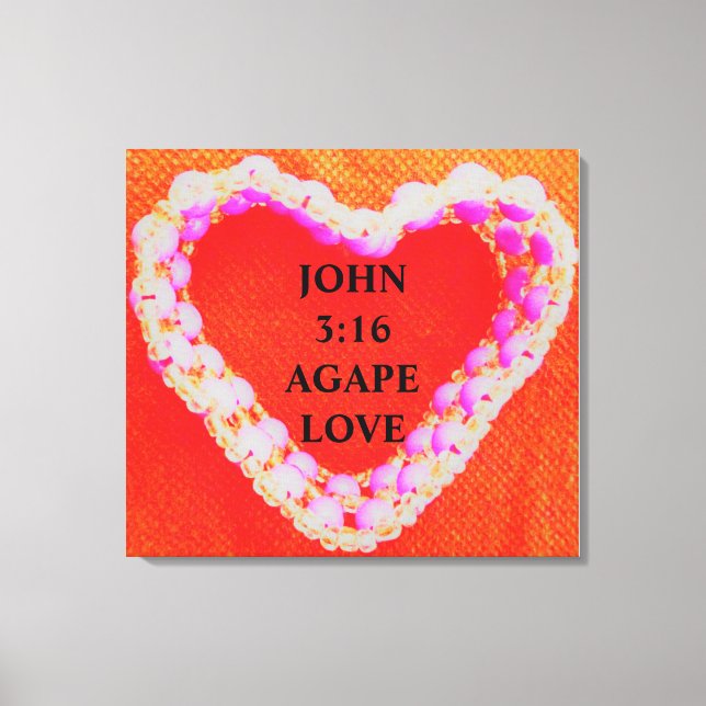 JOHN 3:16 AGAPE-LIEBE LEINWANDDRUCK (Vorderseite)