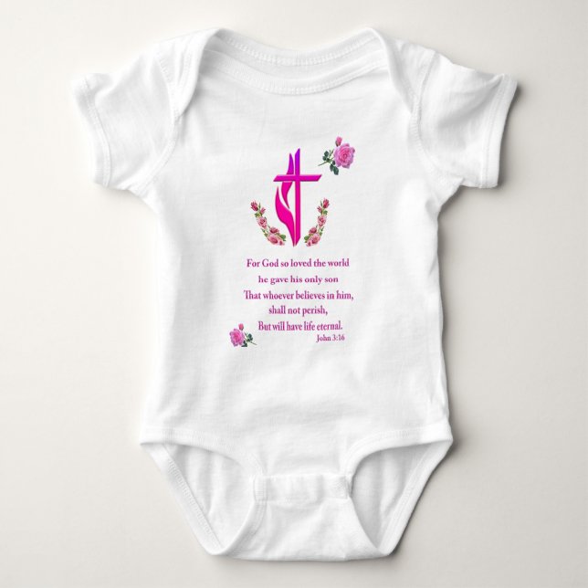 John 3:16 baby strampler (Vorderseite)