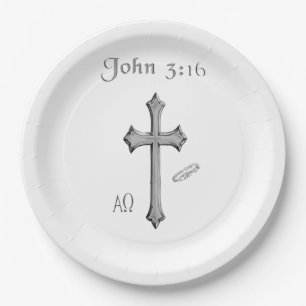 John 3:16 Bekleidung Pappteller