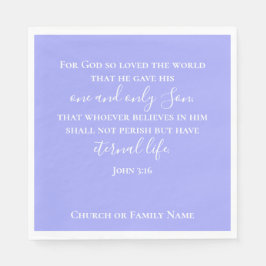 John 3:16 | Benutzerdefinierter Text Lila Religiös Serviette