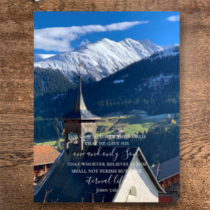 John 3:16 Benutzerdefinierter Text   Schweizer Alp Postkarte