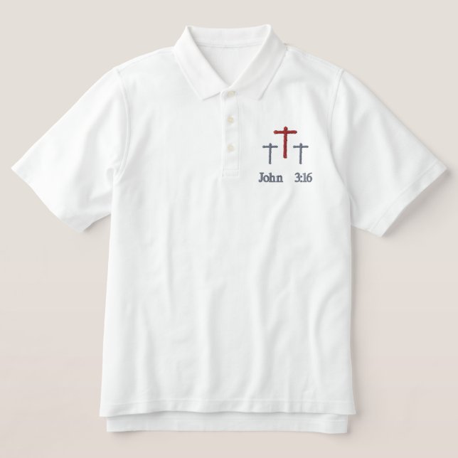 John 3:16 - besticktes Shirt (Design Vorderseite)