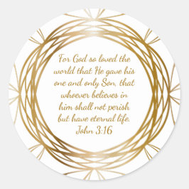 John 3:16 Bibelschrift Anpassen Gold Weihnachten Runder Aufkleber