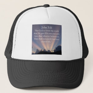 John 3:16 Bibelvers LKW-Fahrer-Mütze Truckerkappe